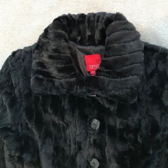 Esprit Black Faux Fur Jacket - Picture 2 of 15